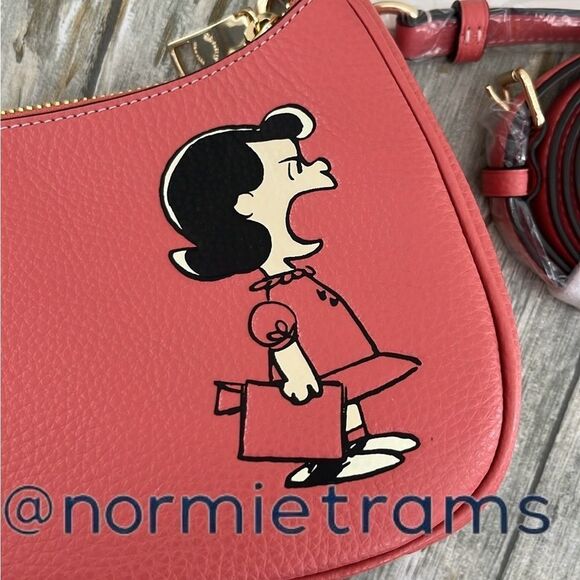 Coach X Peanuts Leather Teri Shoulder Bag With Lucy Crossbody Purse - Picture 6 of 7